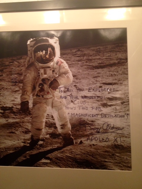 Buzz Aldren's picture in the halls of the Explorer's Club.