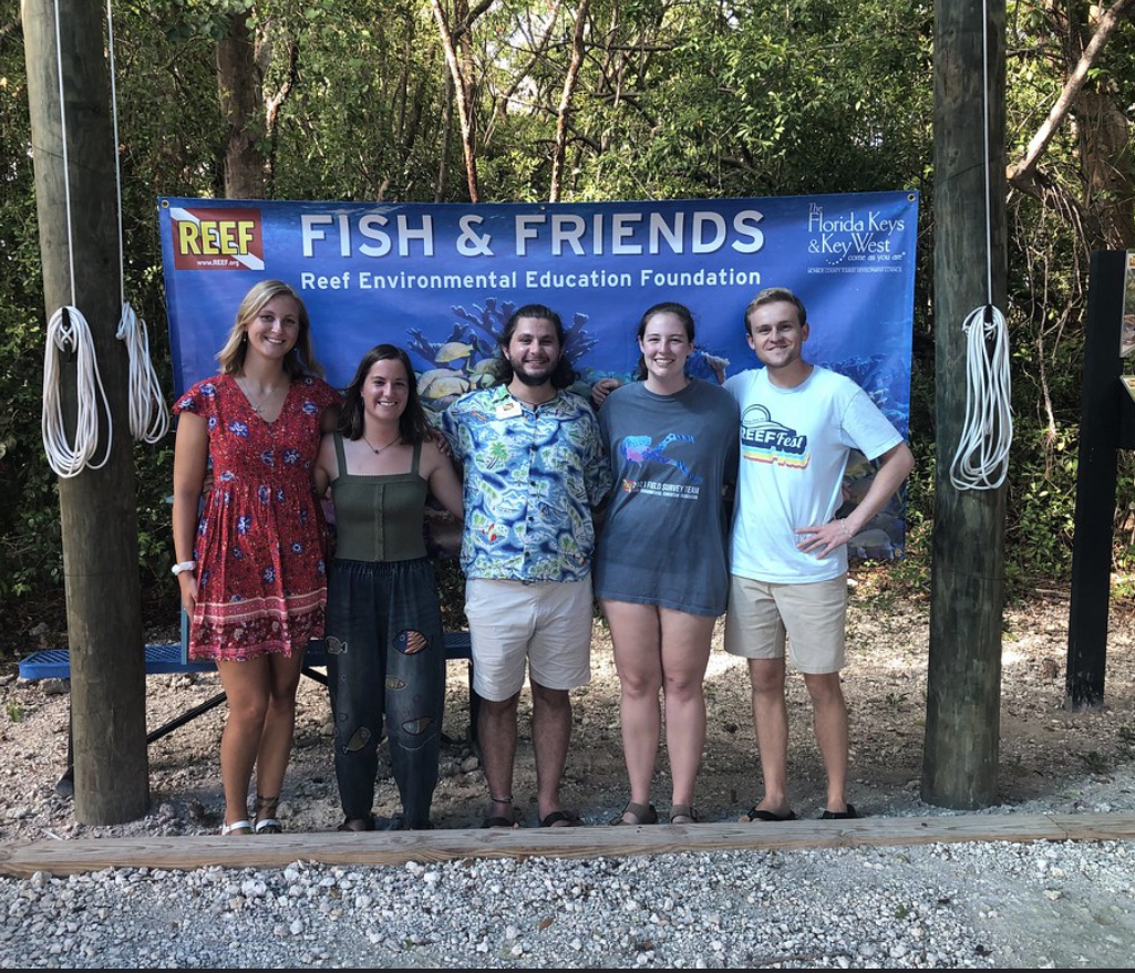 The REEF Intern and fellow team at our monthly community "Fish & friends" event.